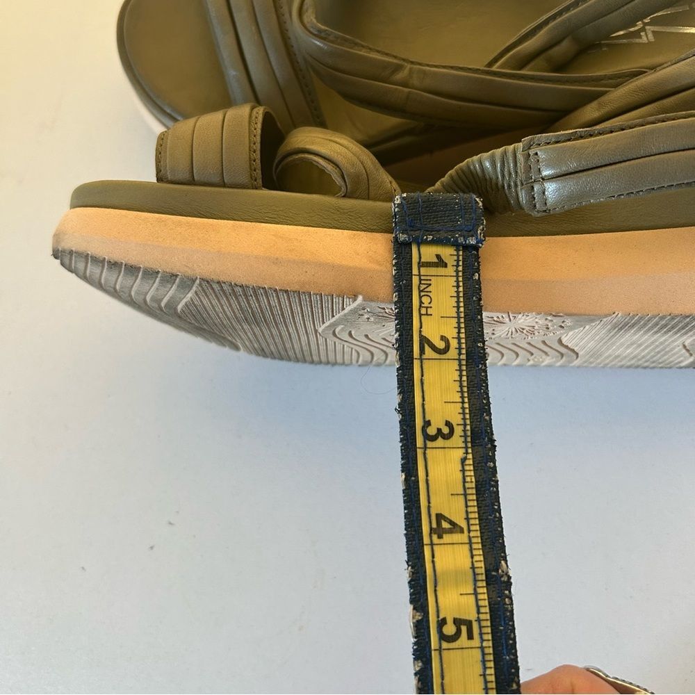 Miz Mooz New York Olive Green Leather Platform Wedge Sandals Size 39 US 8.5 - Picture 11 of 11